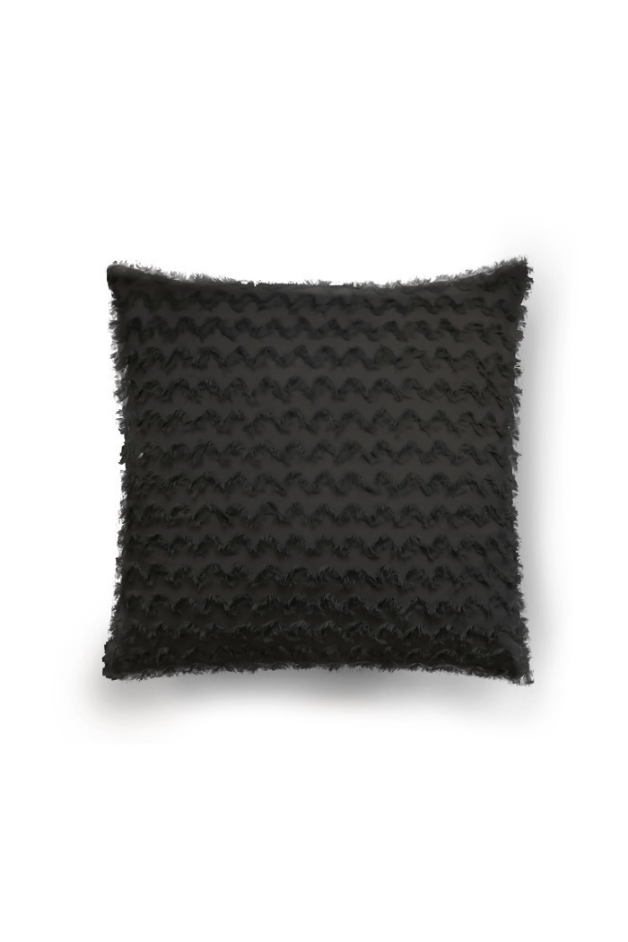 Color Wavy Cushion cover black